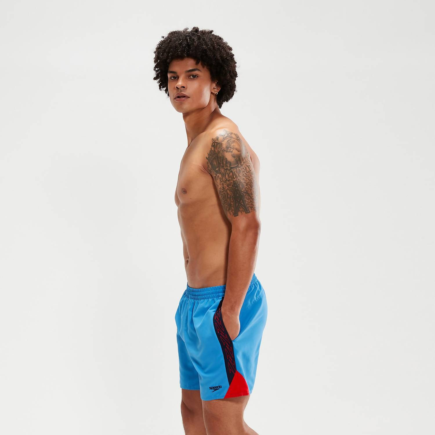 Short De Bain Homme Hyperboom Splice 40 Cm Bleu/Rouge Speedo Hommes Shorts De Bain – 1